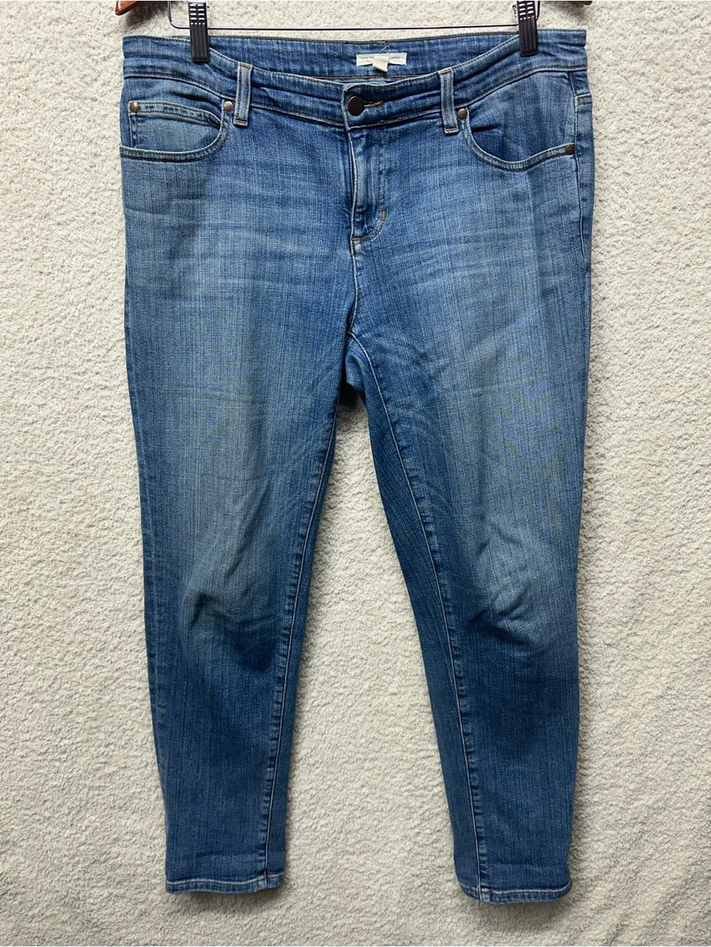 Eileen Fisher Organic Cotton Stretch Slim Ankle Jeans Women’s Blue Size S - Picture 1 of 8